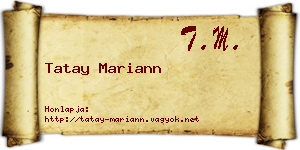 Tatay Mariann névjegykártya