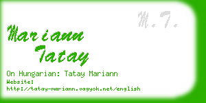 mariann tatay business card